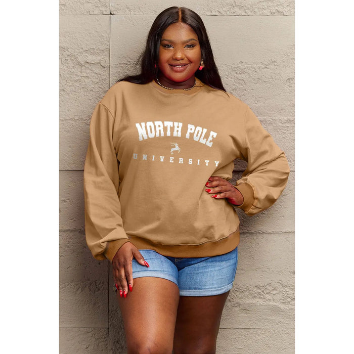 Simply Love NORTH POLE UNIVERSITY Graphic Sweatshirt