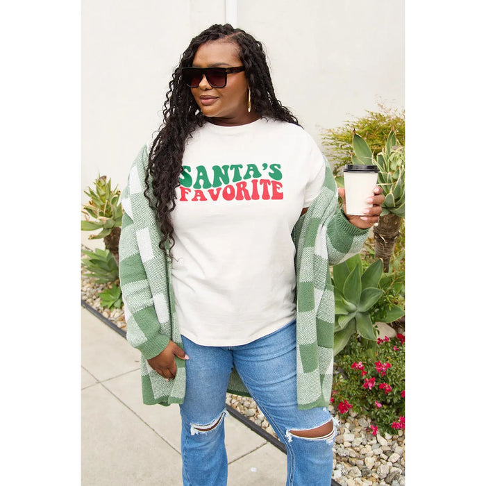 Simply Love SANTA'S FAVORITE Round Neck T-Shirt