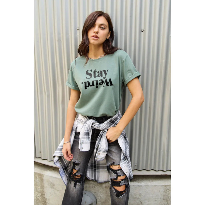 Simply Love  STAY WEIRD Short Sleeve T-Shirt