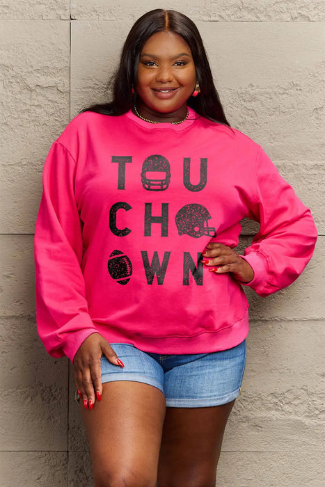 Simply Love TOUCHDOWN Long Sleeve Sweatshirt