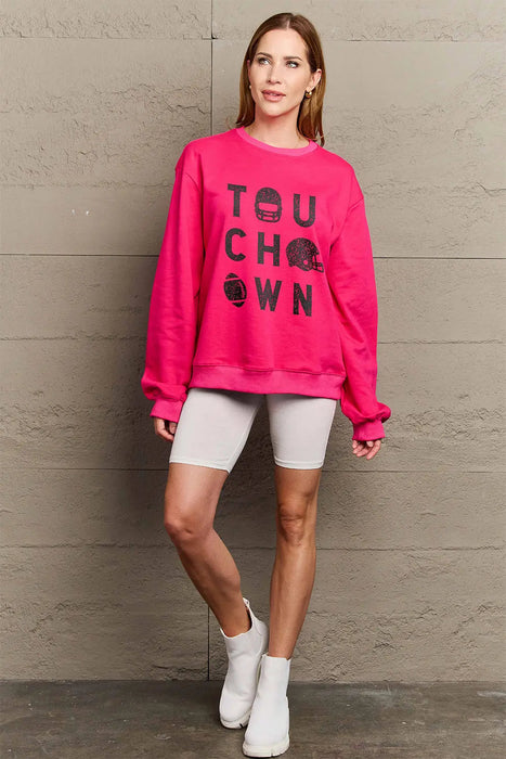 Simply Love TOUCHDOWN Long Sleeve Sweatshirt