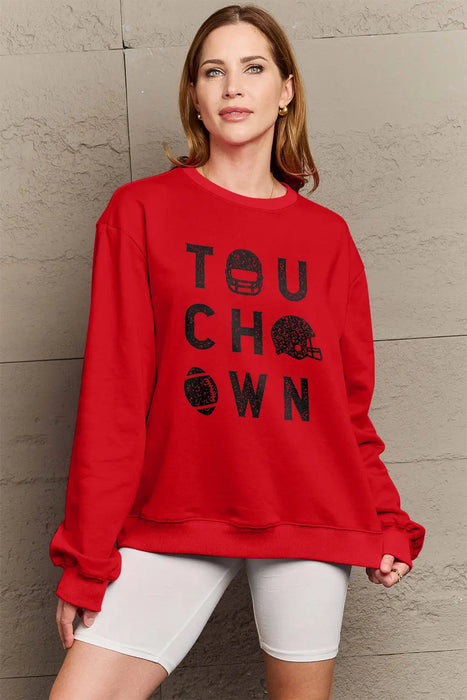 Simply Love TOUCHDOWN Long Sleeve Sweatshirt