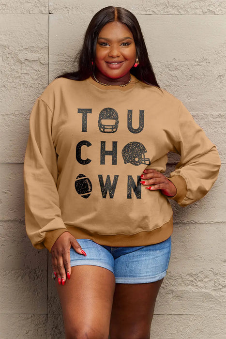 Simply Love TOUCHDOWN Long Sleeve Sweatshirt