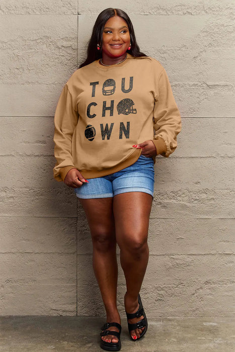 Simply Love TOUCHDOWN Long Sleeve Sweatshirt