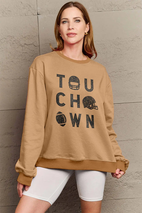 Simply Love TOUCHDOWN Long Sleeve Sweatshirt