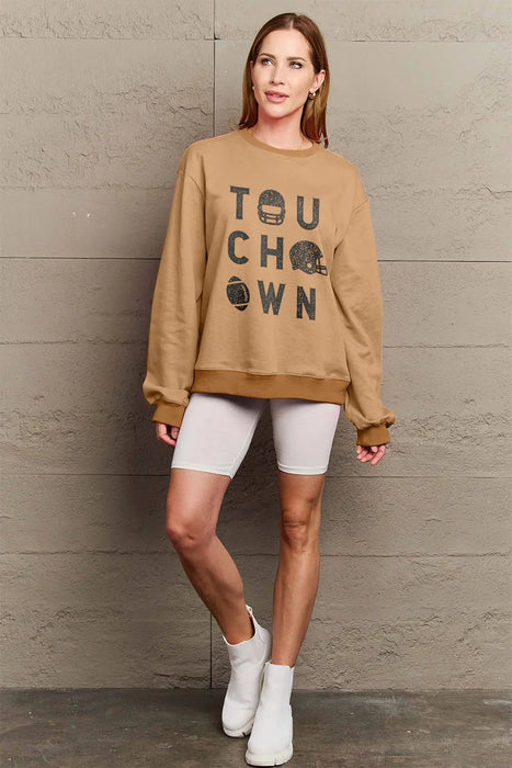 Simply Love TOUCHDOWN Long Sleeve Sweatshirt