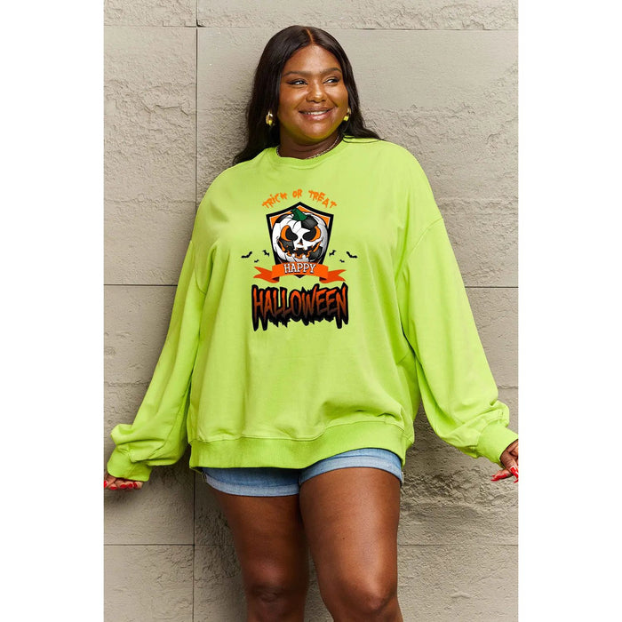 Simply Love TRICK OR TREAT HAPPY HALLOWEEN Graphic Sweatshirt