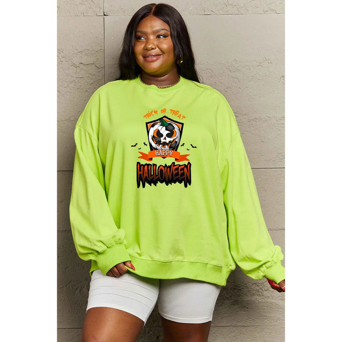 Simply Love TRICK OR TREAT HAPPY HALLOWEEN Graphic Sweatshirt