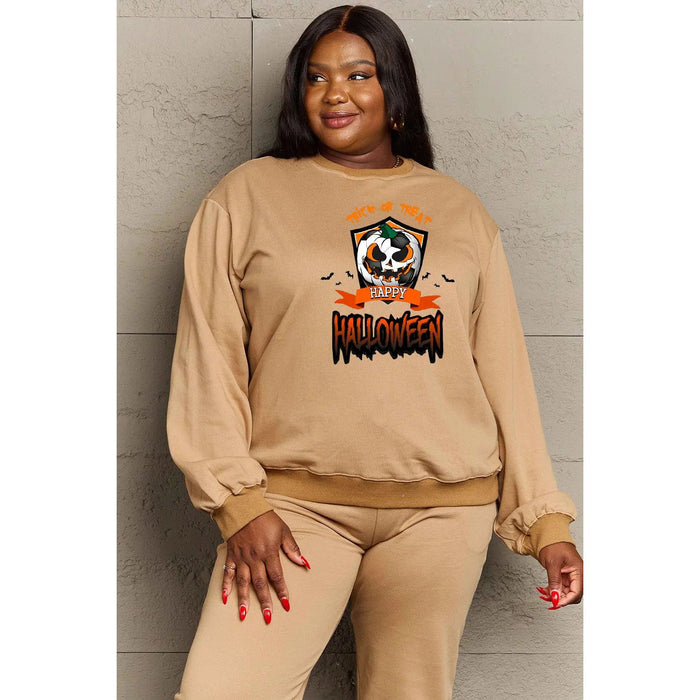 Simply Love TRICK OR TREAT HAPPY HALLOWEEN Graphic Sweatshirt