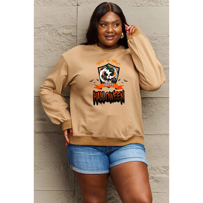 Simply Love TRICK OR TREAT HAPPY HALLOWEEN Graphic Sweatshirt