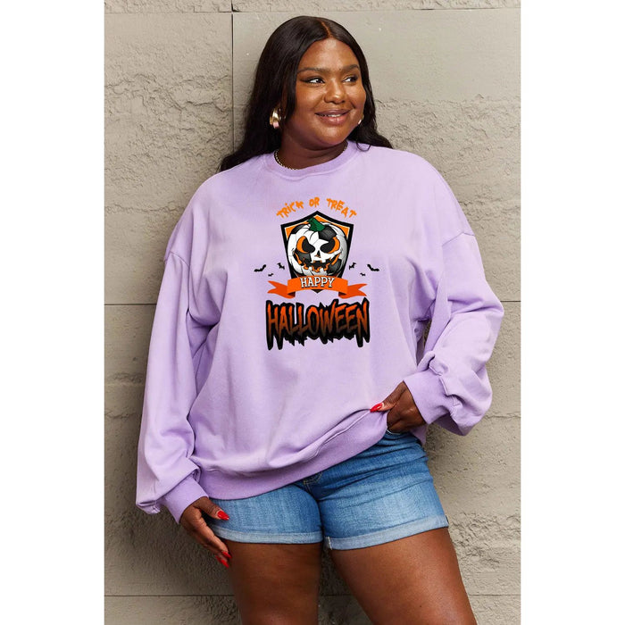 Simply Love TRICK OR TREAT HAPPY HALLOWEEN Graphic Sweatshirt