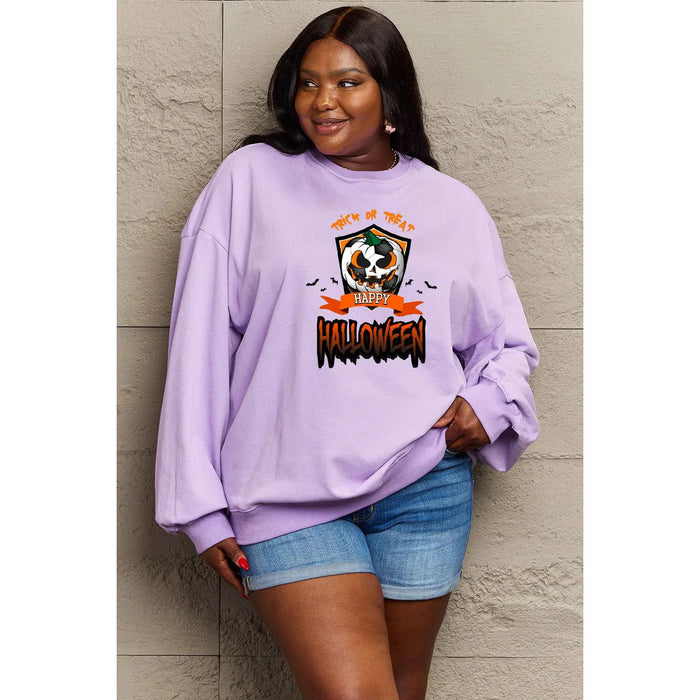 Simply Love TRICK OR TREAT HAPPY HALLOWEEN Graphic Sweatshirt