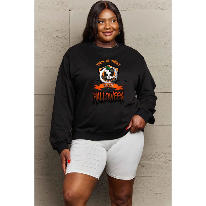 Simply Love TRICK OR TREAT HAPPY HALLOWEEN Graphic Sweatshirt