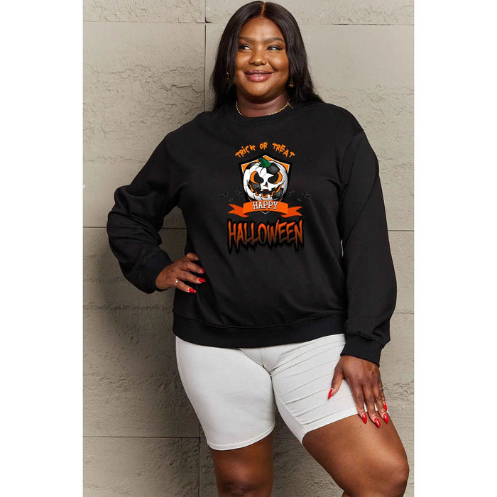 Simply Love TRICK OR TREAT HAPPY HALLOWEEN Graphic Sweatshirt