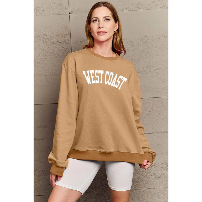 Simply Love WEST COAST Graphic Long Sleeve Sweatshirt