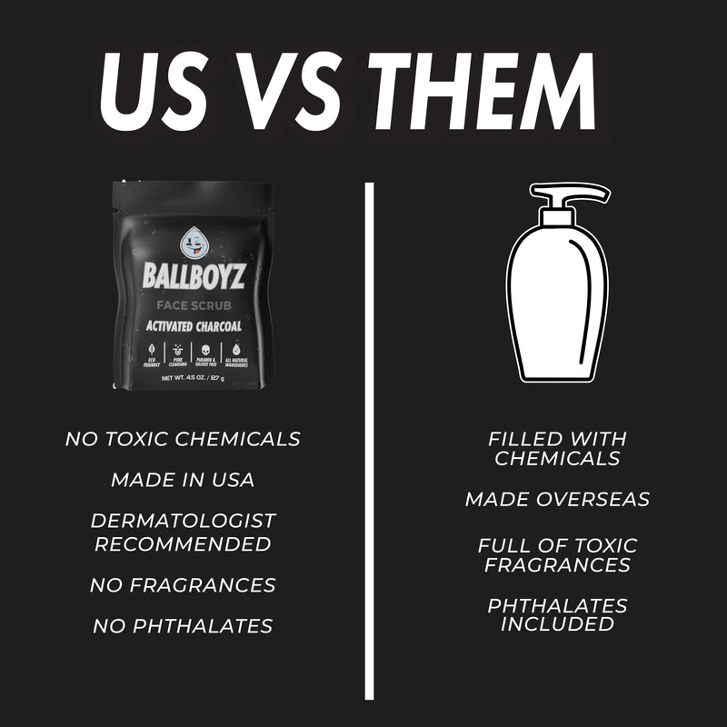 BALLBOYZ Activated Charcoal Face Scrub (Severe Acne)