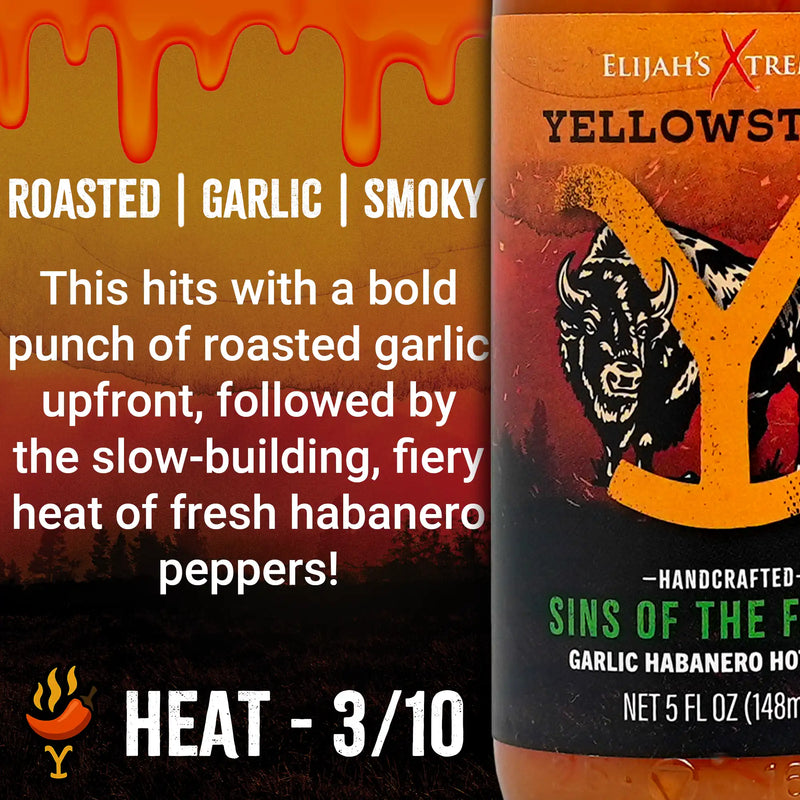 Elijah's Xtreme Yellowstone Hot Sauce Variety Pack 4 Bottles Hot Sauce