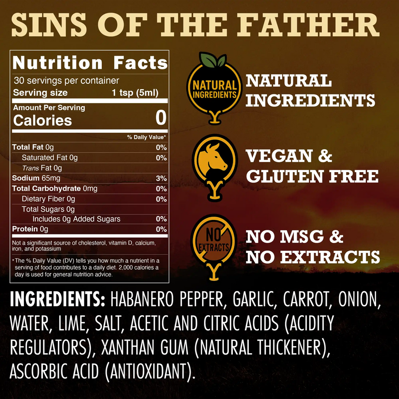 Elijah's Xtreme Sins of the Father (Garlic Habanero) Hot Sauce