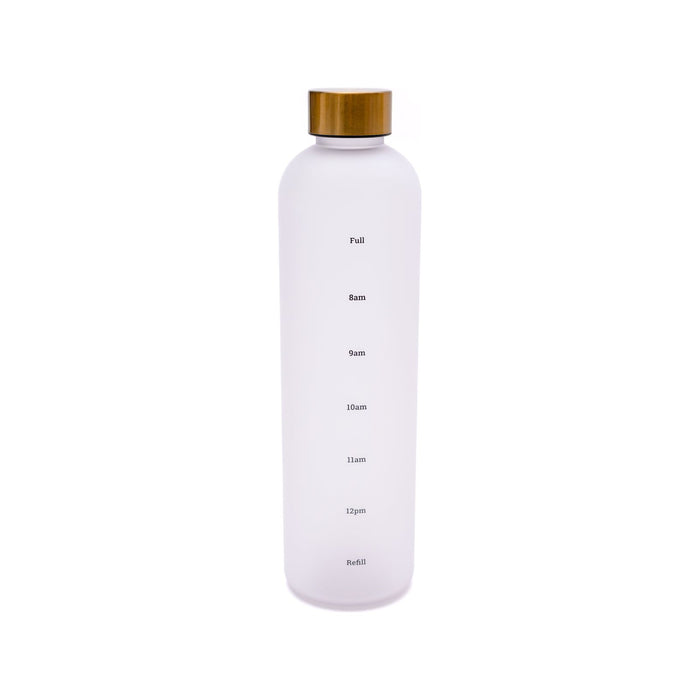 Sippin' Pretty 32 oz Translucent Water Bottle in White & Gold