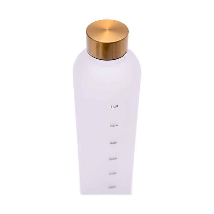 Sippin' Pretty 32 oz Translucent Water Bottle in White & Gold