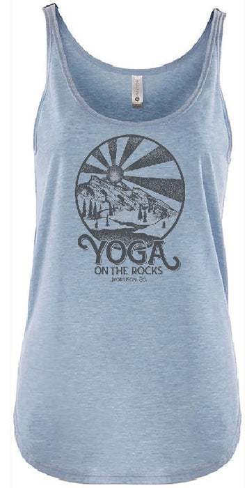 Blue Sketch Yoga on the Rocks Tank Top