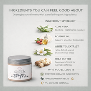 Glimmer Goddess® Organic Skin Care Organic Skin Renewal Night Cream 2 oz – Anti-Aging Moisturizers