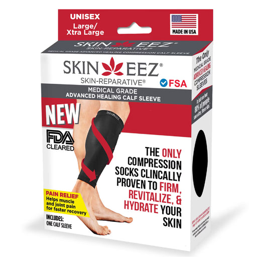 Skineez Skineez Knitted Calf Compression Sleeve - Black, Size Large/Extra Large (L/XL)