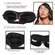 GladGirl 3D Contoured Black Satin Eyelash Extension Sleep Mask Eyelashes