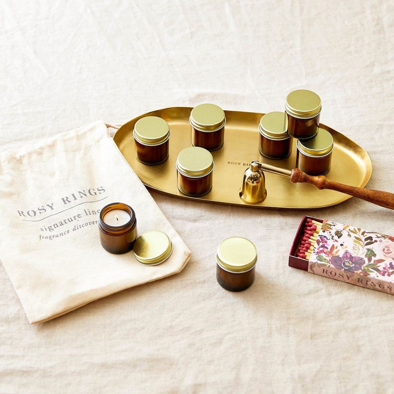 Rosy Rings Gold Statement Botanical Candle Plate Candle Plate