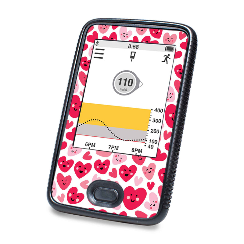 Peelz Smiley Hearts Designed for DEXCOM G6 Touchscreen Receiver Peelz/Stickers