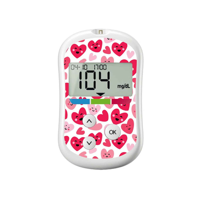 Peelz Smiley Hearts for OneTouch Verio Flex Glucometer Peelz/Stickers
