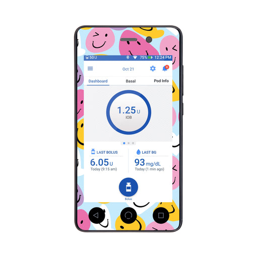 Peelz Smilies Sticker for Omnipod DASH® PDM – Pump Peelz Peelz/Stickers