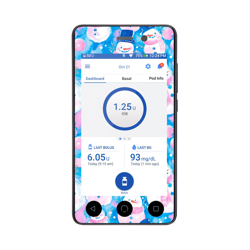 Peelz Snowman Sticker for Omnipod DASH® PDM – Pump Peelz Peelz/Stickers
