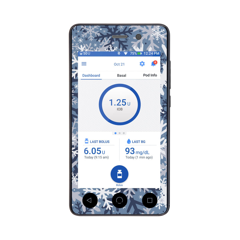 Peelz Snowy Camo Sticker for Omnipod DASH® PDM – Pump Peelz Peelz/Stickers
