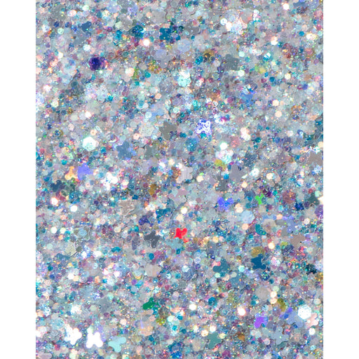 Lunautics Social Butterfly - Holographic Silver Glitter with Butterflies Chunky Glitter