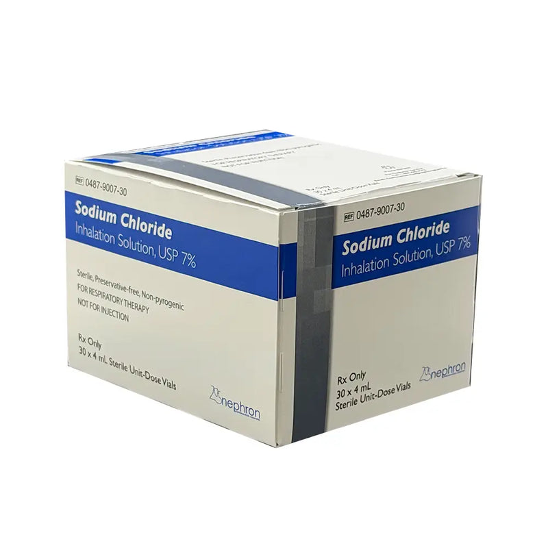 Sodium Chloride Sodium Chloride 7% Preservative-Free Ampule for Inhalation, 4 mL x 60 UD Respiratory Care White Smoke