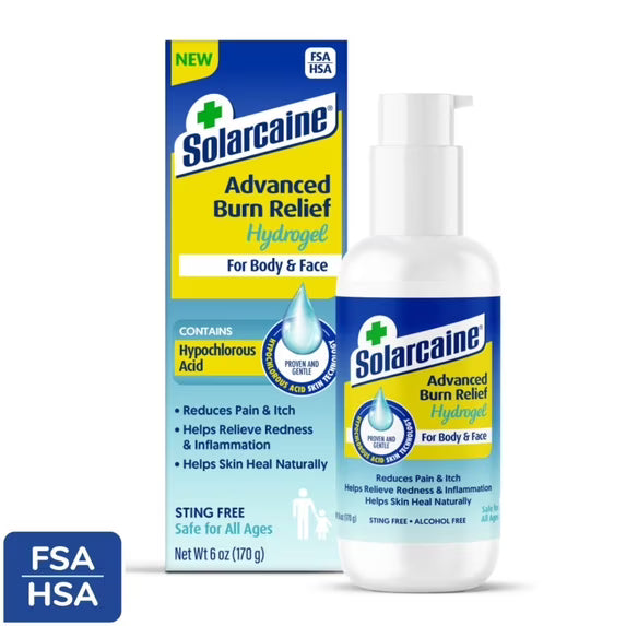Solarcaine Solarcaine Advanced Burn Relief Hydrogel with Hypochlorous Acid, 6 oz Pump First Aid White Smoke