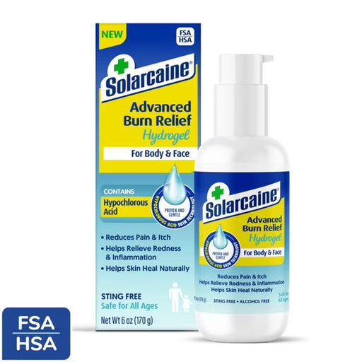 Solarcaine Solarcaine Advanced Burn Relief Hydrogel with Hypochlorous Acid, 6 oz Pump First Aid White Smoke
