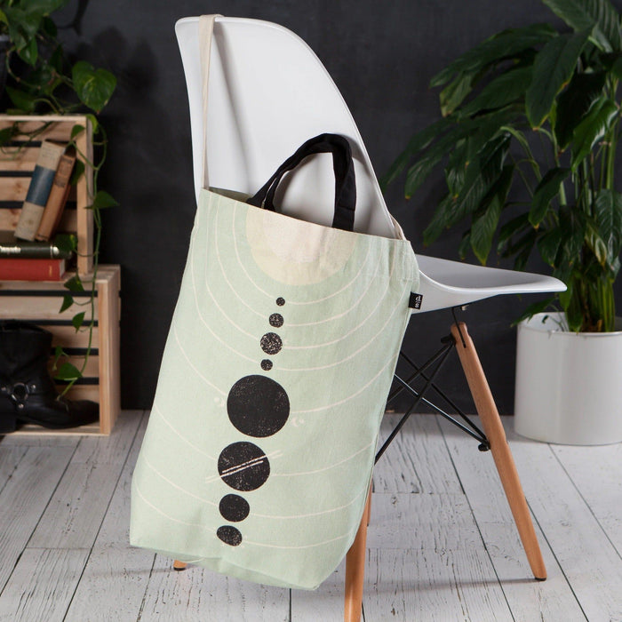 The Bullish Store Solaris Team Cross Body Tote Bag | Solar System Cotton Sling Handbag | 15” X 18”