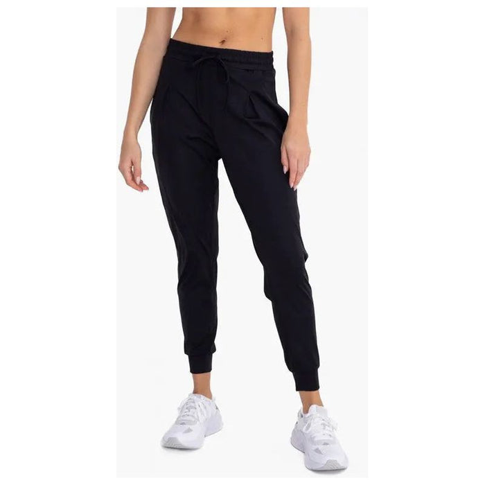 Solid Pleated Front Joggers