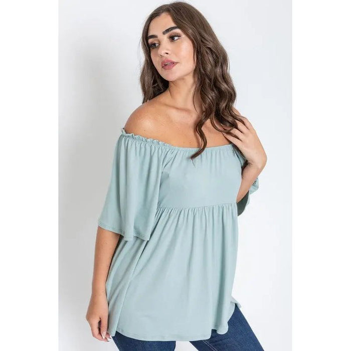 Solid Square Neck Babydoll Tunic