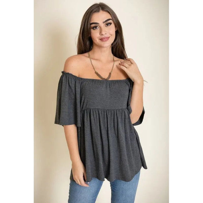 Solid Square Neck Babydoll Tunic