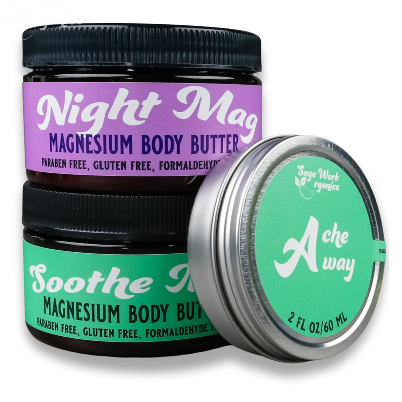 SageWork Organics Soothe & Ache Away Bundle 3 pc Rubs and Balms