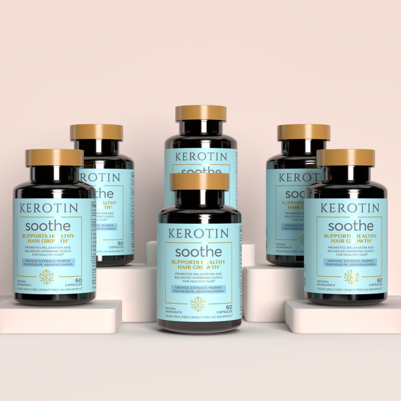 Kerotin Soothe Stress-Relief Vitamins Antique White 6 Bottles (20% OFF)
