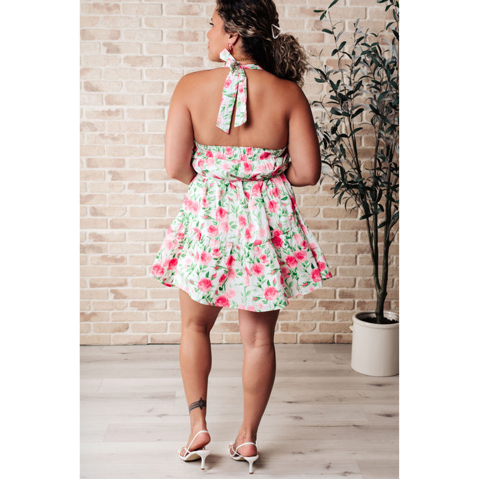 Soul Tied Floral Dress in Pink