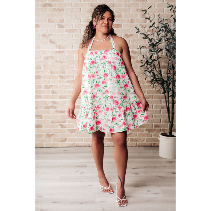 Soul Tied Floral Dress in Pink