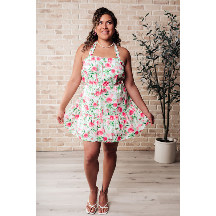 Soul Tied Floral Dress in Pink