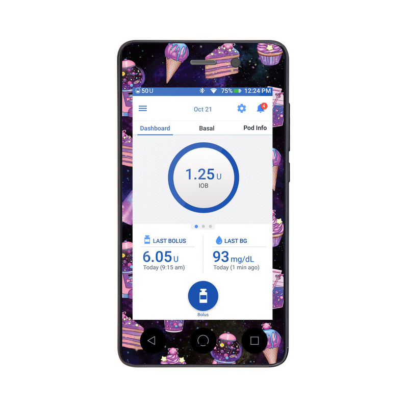 Peelz Space Candy Sticker for Omnipod DASH® PDM – Pump Peelz Peelz/Stickers