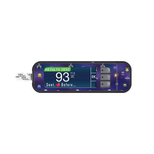 Peelz Space Invaders Sticker for Bayer Contour Next Glucometer Peelz/Stickers