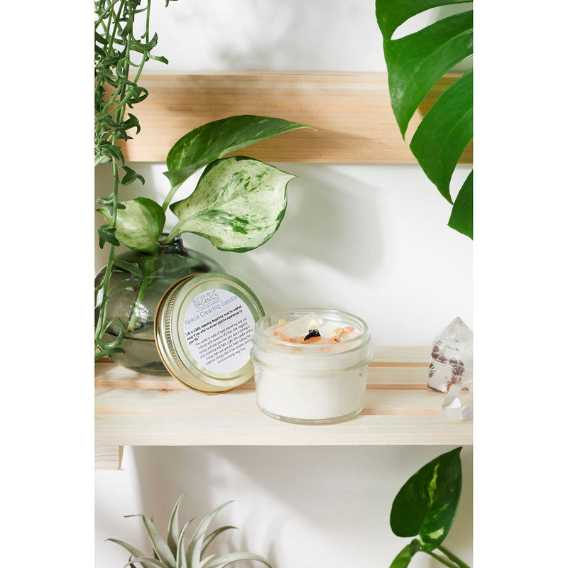 Butter Me Up Organics Space Clearing Candle/ Intention Candle / Organic Soy Candle / Candle with Crystals / Cleansing Candle Metaphysical